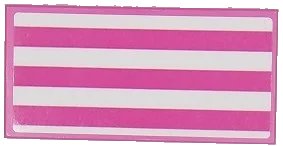 LEGO onderdeel Tile 2 x 4 with Dark Pink and White Stripes Pattern (Sticker) - Set 41430 (87079pb0994)