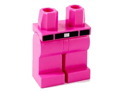 LEGO onderdeel Hips and Legs with Black Belt, 2 Belt Loops and Silver Buckle Pattern (970c00pb1095)