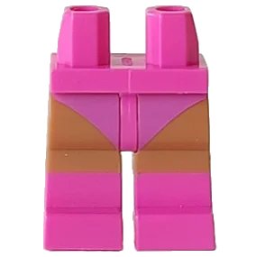 LEGO onderdeel Hips and Medium Nougat Legs with Dark Pink Leotard and Boots Pattern (970c150pb12)