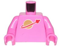 LEGO part Torso Space Classic Moon Logo High on Torso Pattern, Inside with Ribs (second reissue) / Dark Pink Arms / Dark Pink Hands 973p90new2c09