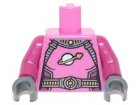 LEGO onderdeel Torso Spacesuit Female with Belts and Classic Space Logo Pattern / Magenta Arms / Dark Bluish Gray Hands 973pb1053c01
