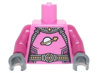 LEGO onderdeel Torso Spacesuit Female with Belts and Classic Space Logo Pattern / Magenta Arms / Dark Bluish Gray Hands (973pb1053c01)