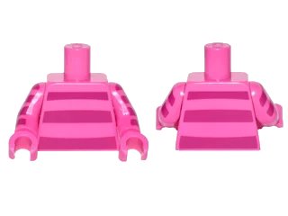 LEGO onderdeel Torso Horizontal Magenta Stripes on Front and Back Pattern / Dark Pink Arms with 4  Magenta Stripes Pattern / Dark Pink Hands (973pb2315c01)