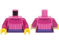 LEGO part Torso Female Sweater with Magenta Collar and Stripes, Dark Purple Waistband Pattern / Magenta Arms / Yellow Hands 973pb4779c01