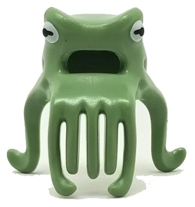 LEGO onderdeel Minifigure, Headgear Mask Octopus Head with Wide Open Mouth and 7 Long Tentacles with White and Black Eyes Pattern (25743pb01)