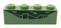 LEGO onderdeel Brick 1 x 4 with Dark Green Reptile Scale Pattern 3010pb230