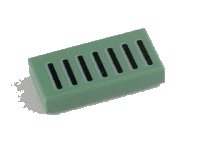 LEGO part Tile 1 x 2 with Black Grille Lines Thin with Light Bluish Gray Outline Pattern 3069pb0163