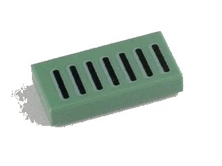 LEGO onderdeel Tile 1 x 2 with Black Grille Lines Thin with Light Bluish Gray Outline Pattern (3069pb0163)