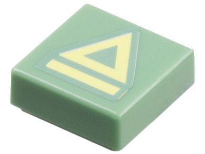 LEGO part Tile 1 x 1 with Bright Light Yellow Triangle and Line Pattern (3070pb267)
