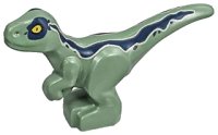 LEGO onderdeel Dinosaur Baby Standing with Dark Blue Stripes and Yellow Eyes Pattern 37829pb02