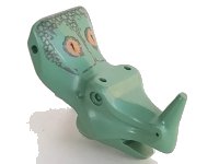 LEGO part Dinosaur Head Crested Neck, Nose Horn and Pin with Dark Gray Markings Pattern 40389pb01
