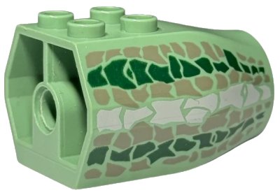 LEGO onderdeel Serpent Basilisk Middle Segment with Dark Gray, Dark Green, and Light Gray Scales Pattern (43936px1)