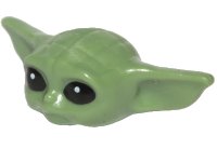 LEGO part Minifigure, Head, Modified SW Din Grogu / The Child / 'Baby Yoda' with Black Eyes and White Pupils Pattern 73125pb01