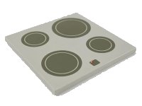 LEGO part Tile 6 x 6 with Cooktop Pattern 6881pb01