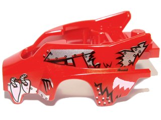 LEGO onderdeel Flywheel Fairing Wolf Shape with Fangs and Silver and White Pattern (11113pb01)