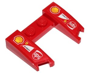 LEGO part Wedge 3 x 4 x 2/3 Curved with Cutout with Shell, UPS and Scuderia Ferrari Logos Pattern (Stickers) - Set 40190 (11291pb01)