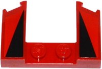 LEGO part Keil 3 x 4 x 2/3 Gekrümmt mit Aussparung mit 2 Schwarzen Dreiecken auf Rotem Hintergrund-Muster (Aufkleber) - Set 75899 11291pb03