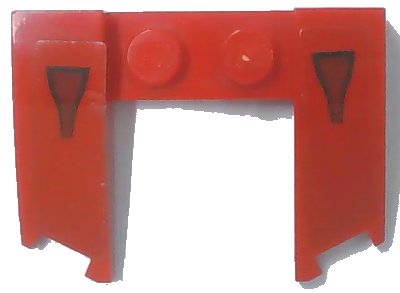 LEGO onderdeel Wedge 3 x 4 x 2/3 Curved with Cutout with Black Air Intake Vents Pattern (Stickers) - Set 75886 (11291pb09)