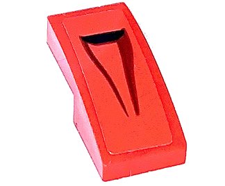 LEGO onderdeel Slope, Curved 2 x 1 x 2/3 with Black Faded Air Vent Pattern Model Right Side (Sticker) - Set 75890 (11477pb126R)