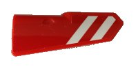 LEGO part Technic, Panel Fairing #21 Very Small Smooth, Side B with Red and White Danger Stripes Pattern (Sticker) - Set 42082 11946pb031