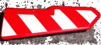 LEGO part Technic, Panel Fairing #21 Very Small Smooth, Side B with Red and White Danger Stripes Pattern (Sticker) - Set 42075 11946pb074