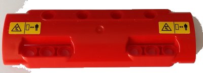 LEGO part Technic, Panel Curved 11 x 3 with 10 Pin Holes through Panel Surface with Warning Signs Pattern (Stickers) - Set 42082 (11954pb007)