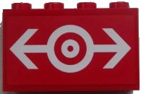 LEGO part Panel 1 x 4 x 2 with Side Supports - Hollow Studs with Train Logo White Pattern (Sticker) - Set 60052 14718pb002