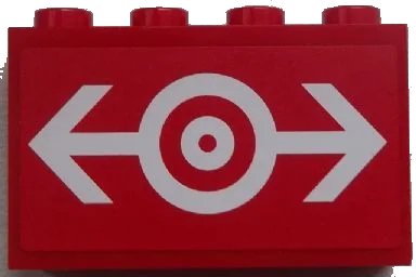 LEGO onderdeel Panel 1 x 4 x 2 with Side Supports - Hollow Studs with Train Logo White Pattern (Sticker) - Set 60052 (14718pb002)