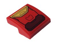 LEGO part Schräge, Gebogen 2 x 2 x 2/3 mit Gold und Dunkelrot Iron Man Hulkbuster Rüstung Muster (Aufkleber) - Set 76164 15068pb283