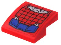 LEGO part Slope, Curved 2 x 2 x 2/3 with Blue and Silver Spider-Man Mech Leg Armor with Web Pattern (Sticker) - Set 76146 15068pb285
