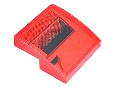 LEGO onderdeel Slope, Curved 2 x 2 x 2/3 with Black Faded Air Vents Pattern Model Left Side (Sticker) - Set 75890 (15068pb377L)