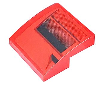 LEGO onderdeel Slope, Curved 2 x 2 x 2/3 with Black Faded Air Vents Pattern Model Right Side (Sticker) - Set 75890 (15068pb377R)