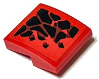 LEGO part Schräge, Gebogen 2 x 2 x 2/3 mit Schwarzem Drachenschuppen Muster Modell Rechte Seite (Aufkleber) - Set 71753 15068pb570R