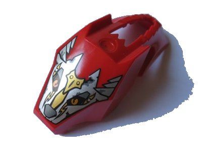 LEGO onderdeel Flywheel Fairing Wolf Streamlined Shape with Worriz Pattern (15096pb01)