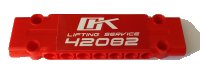 LEGO part Technic, Piastra Pannello 3 x 11 x 1 con 'OK LIFTING SERVICE 42082' su Motivo Sfondo Rosso (Adesivo) - Set 42082 15458pb021