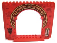 LEGO part Panel 4 x 16 x 10 with Ninjago Asian Arch and Dragon Head Door Knocker Pattern 15626pb05