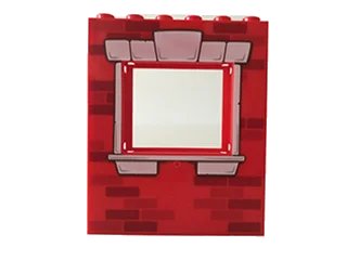 LEGO onderdeel Panel 1 x 6 x 6 with Window with Bricks and White Window Frame Pattern (15627pb005)
