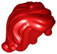 LEGO part Mini Doll, Hair Female Long Wavy with Right Side Part, Short Sides, Holes on Top and Side - Flexible Rubber 15677
