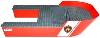 LEGO onderdeel Boat, Hull Giant Bow 40 x 20 x 7 with Dark Bluish Gray Top with Fire Logo and '60109' Pattern on Both Sides (Stickers) - Set 60109 18913c01pb02