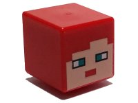 LEGO part Minifigure, Head, Modified Cube with Pixelated Light Nougat Face and Dark Turquoise Eyes Pattern (Minecraft Farmhand) 19729pb043
