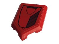 LEGO part Tuile, Modifiée 2 x 3 Pentagonale avec Motif Armure Iron Man Hulkbuster Rouge et Rouge Foncé Côté Gauche du Modèle (Autocollant) - Ensemble 76164 22385pb197L