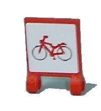 LEGO part Flag 2 x 2 Square with Red Bicycle Pattern on both sides (Stickers) - Set 7641 2335pb032