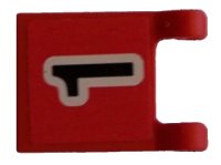 LEGO part Flag 2 x 2 Square with Black Number 1 on Red Background Pattern (Sticker) - Sets 3420 / 3425 2335pb038
