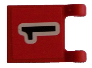 LEGO onderdeel Flag 2 x 2 Square with Black Number 1 on Red Background Pattern (Sticker) - Sets 3420 / 3425 (2335pb038)