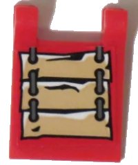 LEGO onderdeel Flag 2 x 2 Square with Wooden Boards with Rope Connectors Pattern (Sticker) - Set 70596 2335pb180