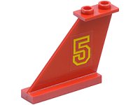 LEGO part Tail 4 x 1 x 3 with Yellow Number 5 Pattern Model Left Side (Sticker) - Set 6679 2340pb008L