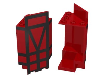 LEGO onderdeel Panel 3 x 3 x 6 Corner Wall with Black Lines Pattern (2345p01)