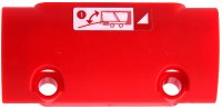 LEGO part Technic, Schräge Platte 7 x 3 mit 2 Stift-Bohrungen durch Plattenfläche mit Doppelpfeil, Anhänger, weißem Dreieck und Zahl 1 im Kreis-Muster Modell rechte Seite (Aufkleber) - Set 42098 24119pb027R