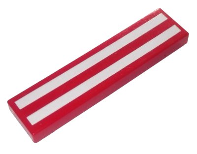 LEGO onderdeel Tile 1 x 4 with White Horizontal Stripes Pattern (2431p51)