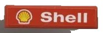 LEGO onderdeel Tile 1 x 4 with Shell Logo and White 'Shell' Pattern (Sticker) - Set 1253-1 (2431pb0070)